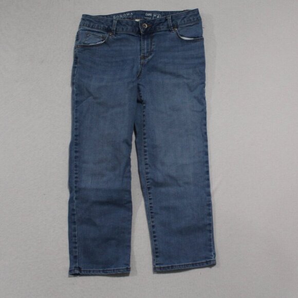 Sonoma Life Style Women Blue Jeans Capri Mid Rise Size 4 - Picture 1 of 9